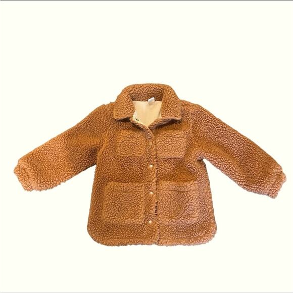 Crewcuts Girls Brown Sherpa Teddy Jacket - Picture 1 of 5